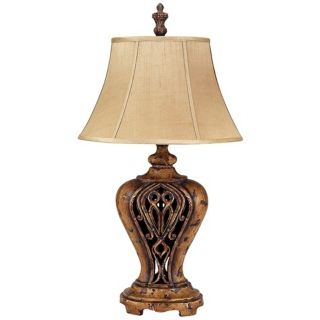 Cartwright Open Work Wood Finish Buffet Lamp   #V2677