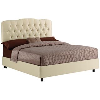 Parchment Shantung Tufted Bed   #N6272