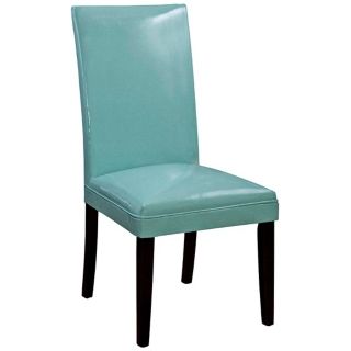 Turquoise Bonded Leather Classic Parson Chair   #Y4886