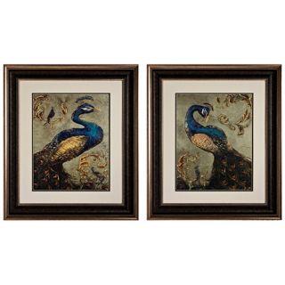 Set of 2 Peacock I/II 31" High Bird Wall Art   #X2376