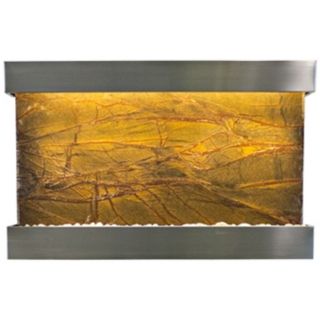 Quarry Marble and Steel 51" Wide Indoor Wall Fountain   #X9044