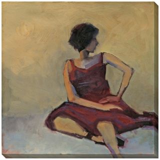 Girl in Red Dress Limited Edition Giclee 40" Square Wall Art   #L0479
