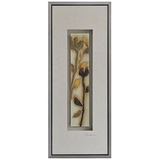 Neutral Floral Glass II 39" High Framed Wall Art   #Y2830