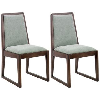 Set of 2 Oblique Collection Lagoon Side Chairs   #T4088