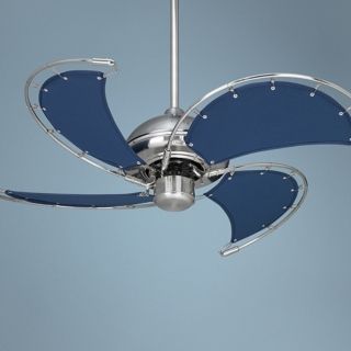 40" Casa Vieja Aerial Brushed Nickel Blue Blades Ceiling Fan   #M2558 P5095