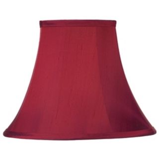 Red Silk Dupioni Lamp Shade 7x14x11 (Spider)   #93115