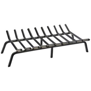 Black Powder Coated 36" Wide Non Tapered Fireplace Grate   #U9204