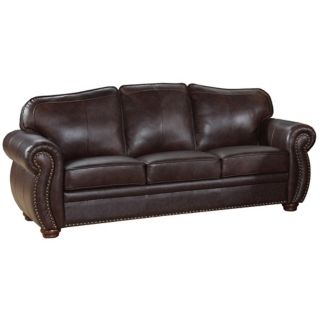 California Leather Brown Sofa   #X9644