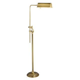 Adjustable Antique Brass Scroll Accent Pharmacy Floor Lamp   #41444