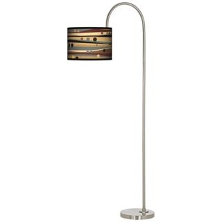 Natural Dots and Waves Arc Tempo Giclee Floor Lamp   #M3882 N0385