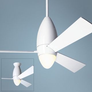 52" Modern Fan DC Slim Gloss White Ceiling Fan & Light   #U5717