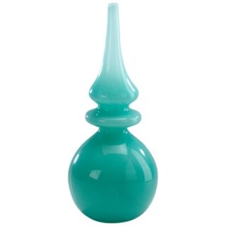 Tall Turquoise Glass Stupa Vase   #R0680