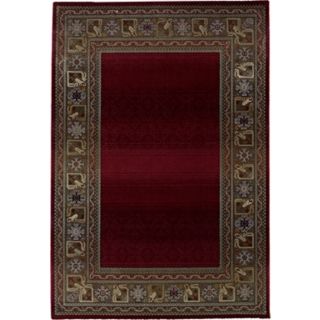 Fall Border Red Area Rug   #40727
