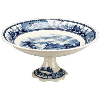 Blue Porcelain Compote Dish   #Y6380