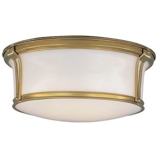 Newport 15” Wide Aged Brass Ceiling Light   #F3388