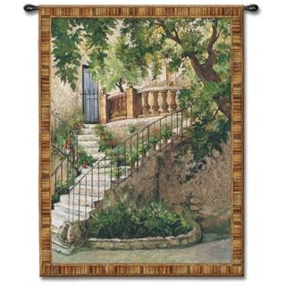 Stairway to the Villa 71" High Wall Tapestry   #J8931