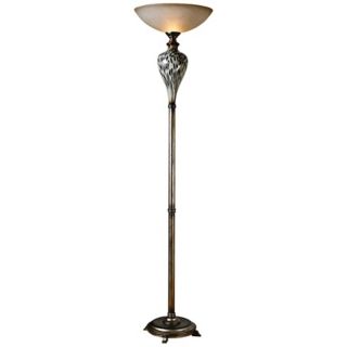 Uttermost Malawi Antique Silver Torchiere Floor Lamp   #X0228