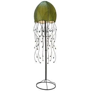 Eangee Jellyfish Green Cocoa Leaves 64" High Floor Lamp   #M2125