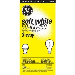 GE Soft White 3 Way Light Bulb   #38540