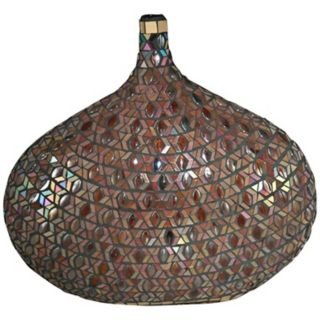 Dale Tiffany Peacock Decorative Mosaic Art Glass Vase   #X5048