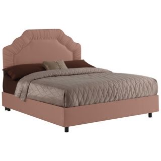 Shirred Headboard Woodrose Shantung Bed   #N7654