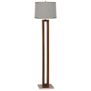 Blue and Brown Floral Walnut Rectangle Floor Lamp   #T1391 T6528