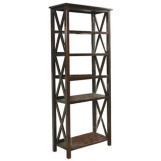 Adrien 5 Shelf Tobacco Brown Bookcase   #Y5694