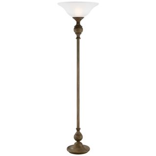 Weathered Faux Wood Finish Torchiere Floor Lamp   #T6386