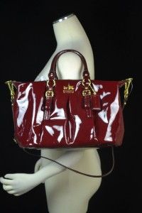 21243 Madison Patent Leather Juliette Satchel Bag Crimson Red NWT NEW