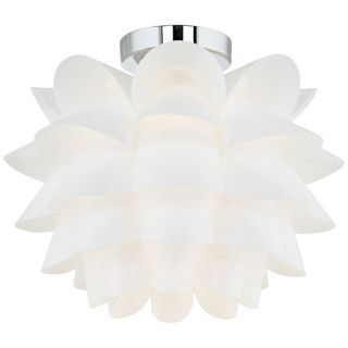 Possini Euro Design White Flower 15 3/4" Wide Ceiling Light   #M5873