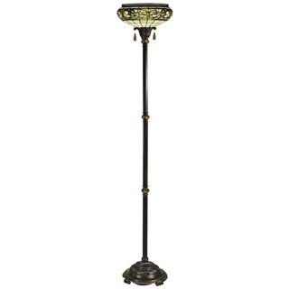 Dale Tiffany Lewellen Antique Bronze Torchiere Floor Lamp   #T0473