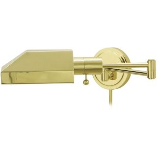 Rectangular Polished Brass Plug In Swing Arm Wall Lamp   #61049