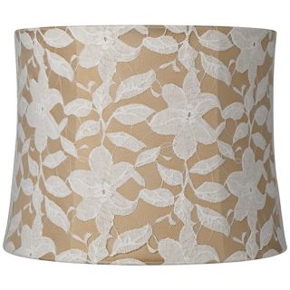 White Lace Over Gold Drum Shade 12x13x10 (Spider)   #U0975  