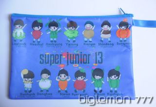 Super Junior 13 Cartoon Zip Big Pen Pencil Bag Pouch M1