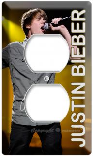 Justin Bieber Singing Live Concert Poster DVD Electrical Outlet Cover