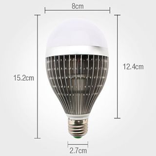 E27 12W 1080LM 6000 6500K Branco Natural Lâmpada LED Ball (85 265V