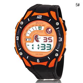 USD $ 7.79   Mens Water Resistant PU Digital Automatic Sport Watches