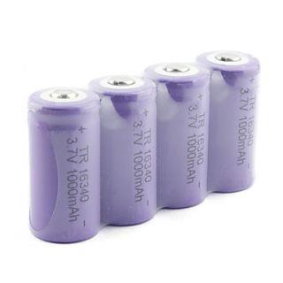 EUR € 6.98   1000mAh 16.340 uppladdningsbart lion batteri (4 pack