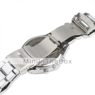 USD $ 15.39   Fashion Mens Black Dial Sliver Band Wrist Watch,