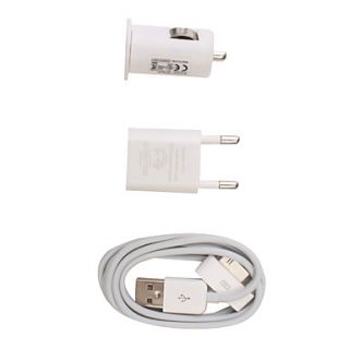USD $ 7.89   AC/Car Power Adapters with USB Cable Charger Set for