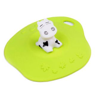 USD $ 2.98   Cute Cow Design Silicone Cup Cover Lid Spoon Holder