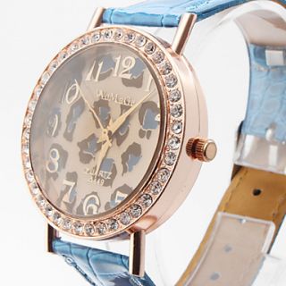 EUR € 4.41   Kvinder Leopard Design PU Analog Quartz Wrist Watch