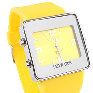 Mode Mädchen Frauen Armbanduhr gelb Armband gelbes Zifferblatt a110