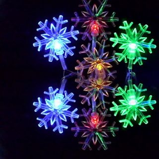 3W 32 LED Colorful Light Snowflake Shaped String Fairy Lamp (110/220V
