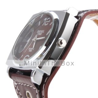 USD $ 4.99   Mens and Womens Wide Band PU Analog Quartz Wrist Watch