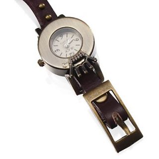 USD $ 7.49   Womens PU Analog Quartz Bracelet Watch (Purple),