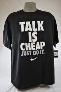Fit Tshirt White Black Talk Is Cheap Just do It XXL TUB143