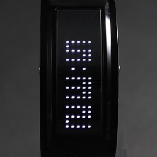 USD $ 16.99   White LED Black Band Wrist Watch with 10 Character