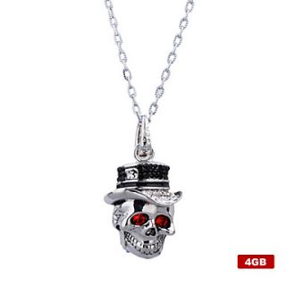 EUR € 14.71   4gb chroom stijl schedel usb flash drive ketting