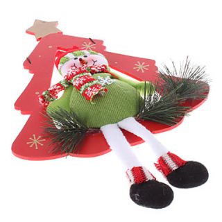 Gebreide Hatted Snowman Pine Red Christmas Tree Ornament deurhanger